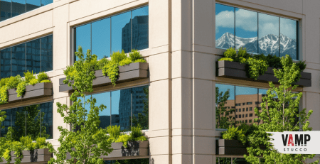 Modern commercial building facade renovation in Denver showing increased property value and tenant appeal