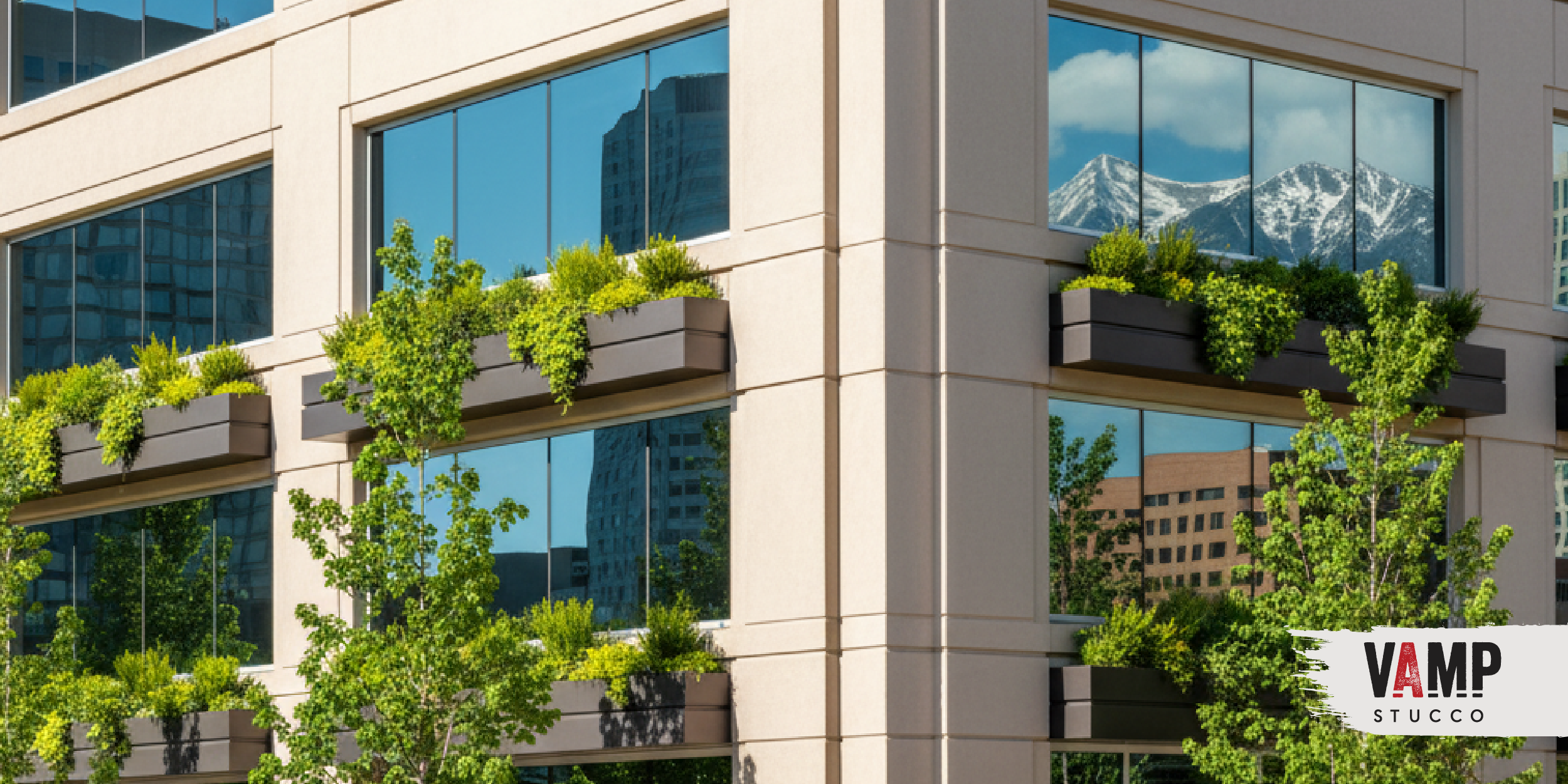 Modern commercial building facade renovation in Denver showing increased property value and tenant appeal