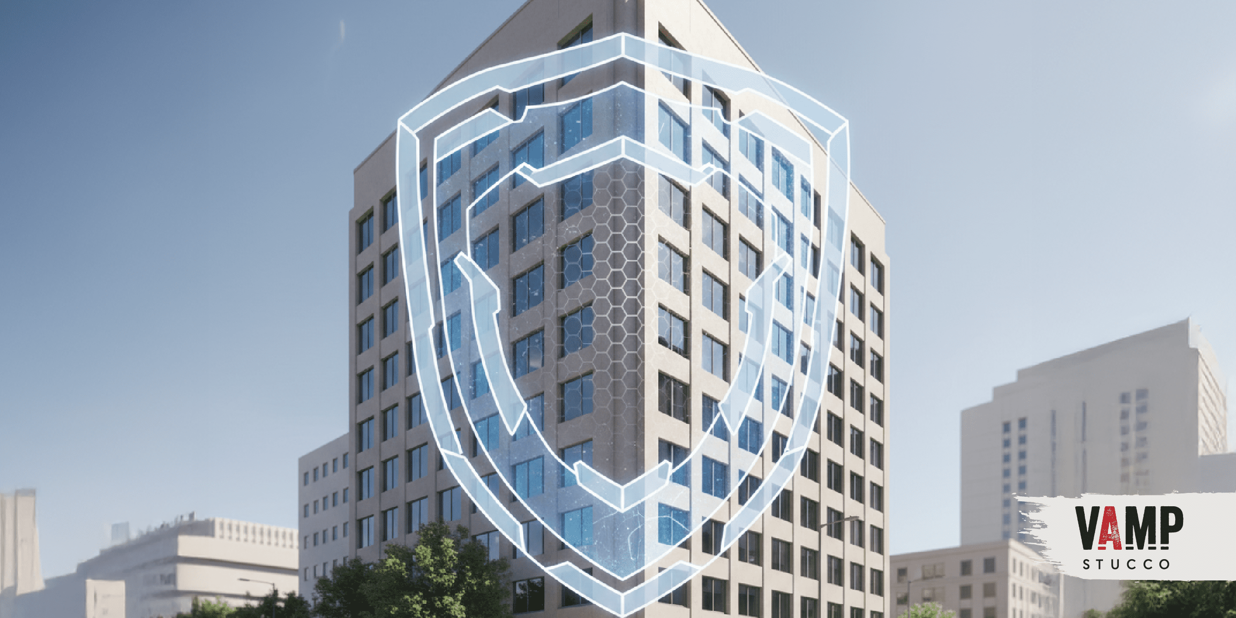 Commercial building in Denver featuring fire-resistant stucco siding showing commercial insurance cost reduction in action.