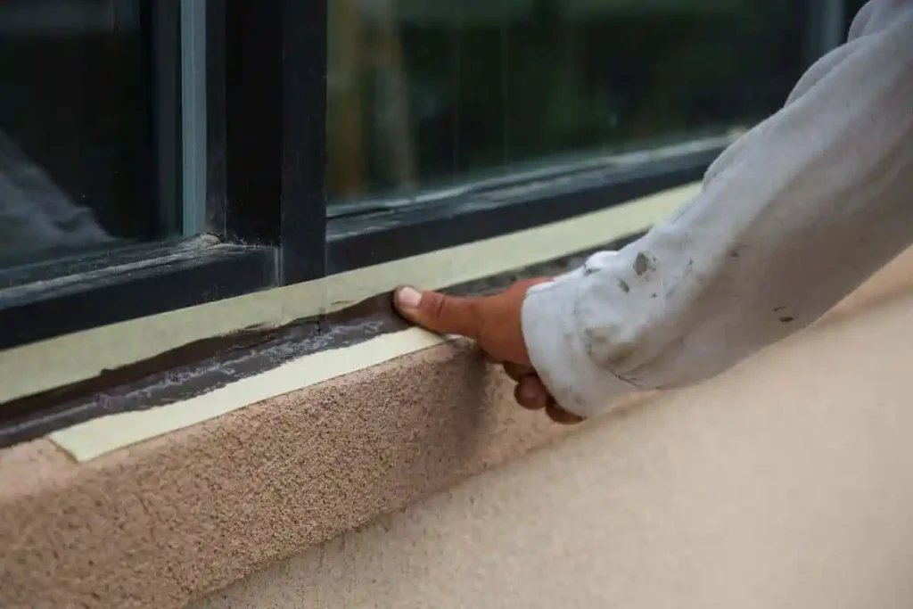 Caulking. Vamp Stucco